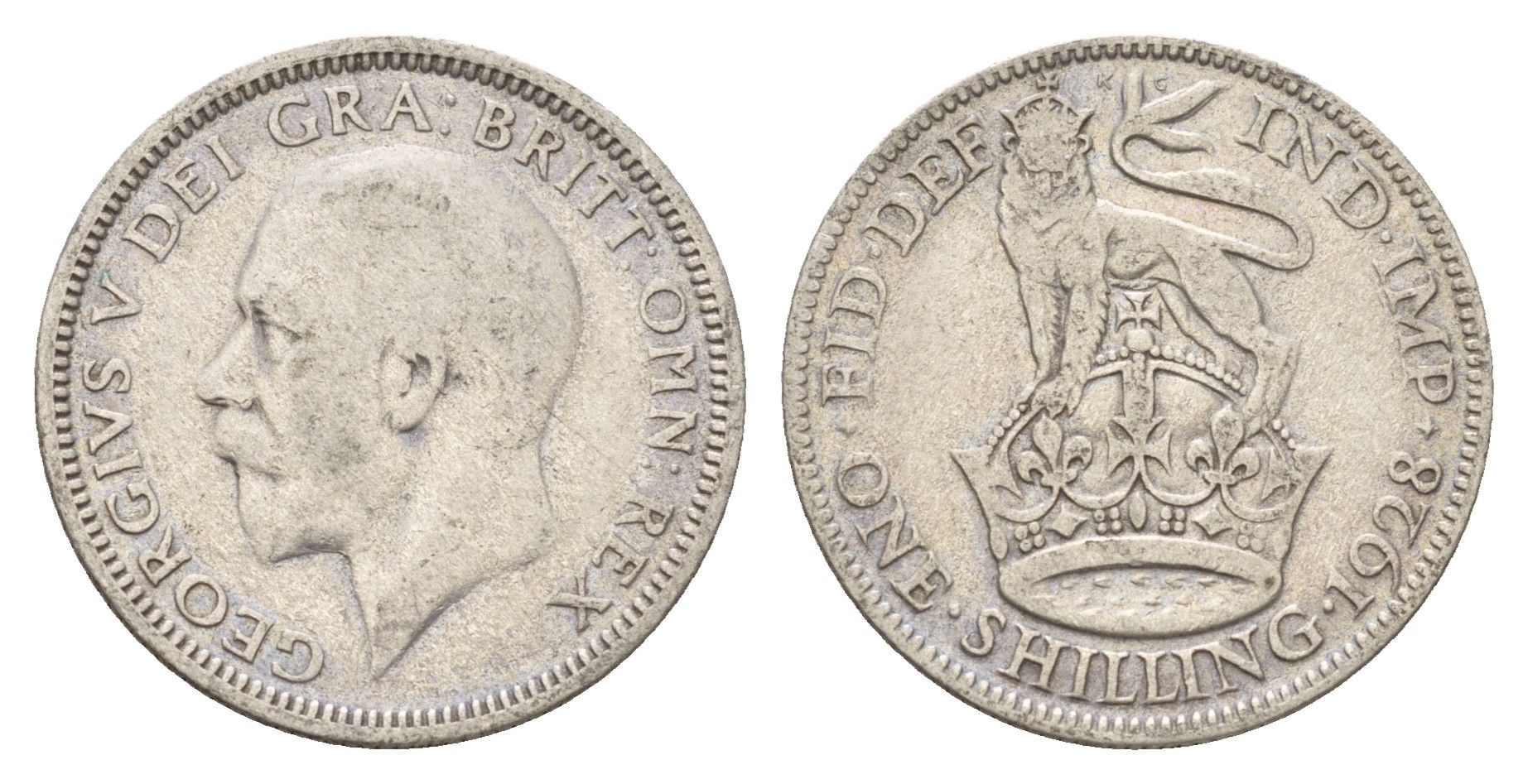 Великобритания 1 шиллинг 1928 Георг V (1910-1936) KM 833, Spink 4039 серебро 4116-1154