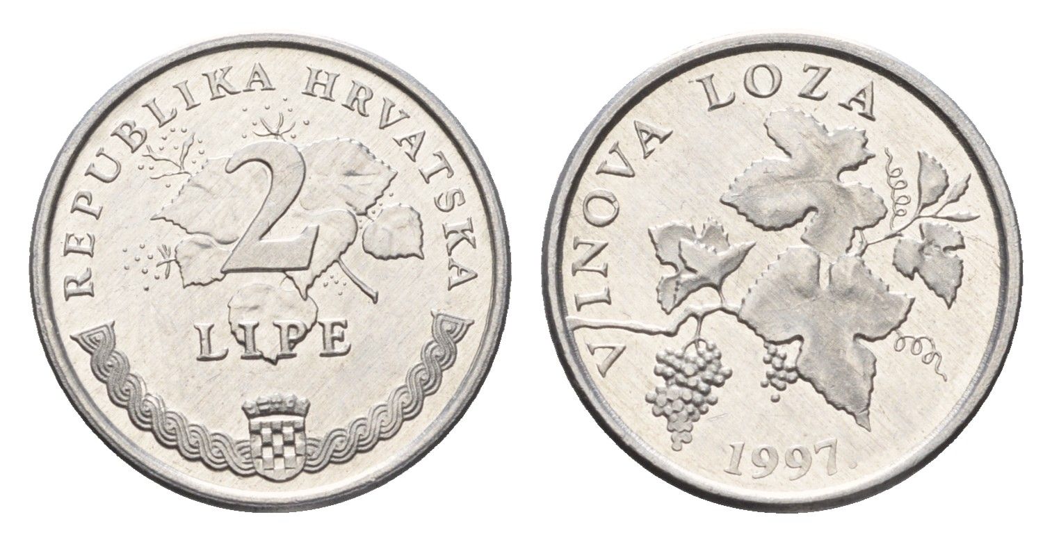 Хорватия 2 липы 1997 нечетный год KM 4 алюминий UNC 4585-953