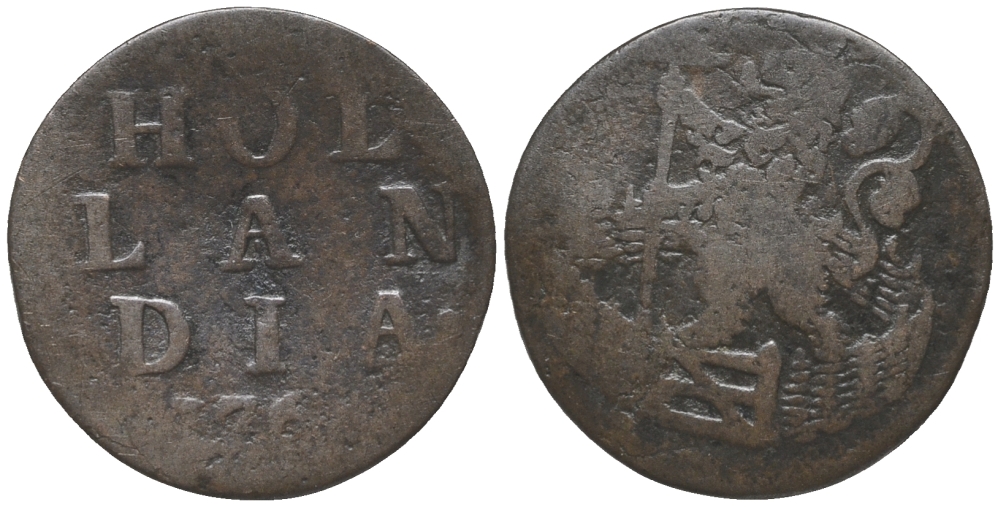 НИДЕРЛАНДЫ, ГОЛАНДИЯ 1 ДУИТ 176х KM 80 медь 28-1251