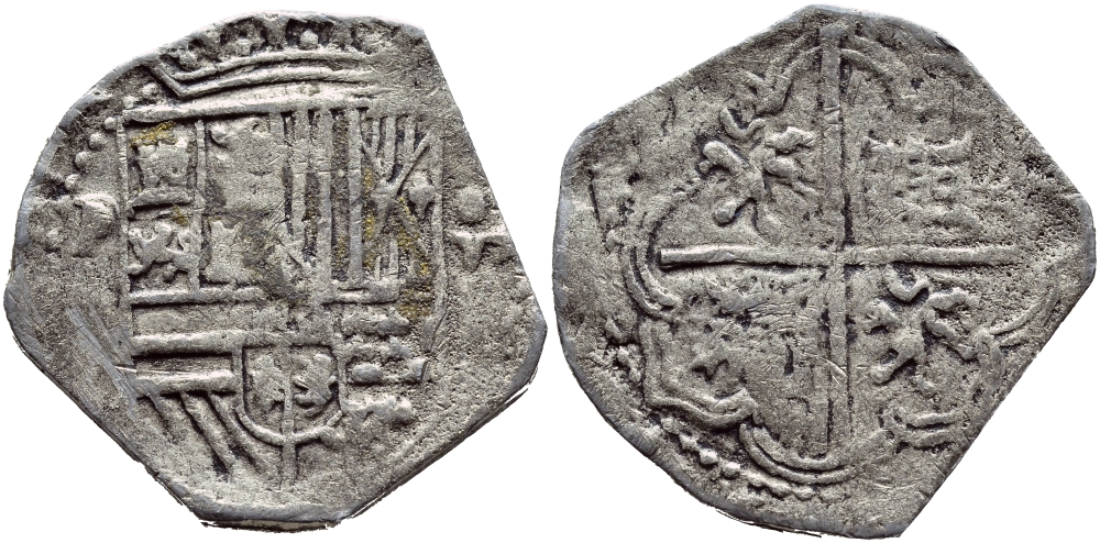 ИСПАНИЯ 8 РЕАЛОВ 16 ВЕК КОРАБЕЛЬНЫЕ, ТОРГОВЫЕ ДЕНЬГИ ДЛЯ КОЛОНИЙ, ИМИТАЦИЯ, ГАЛЬВАНИКА белый металл 111-623