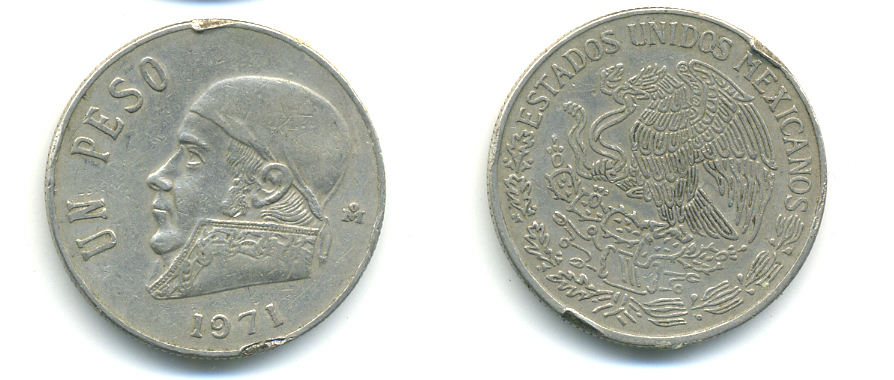 Мексика 1 песо 1971 Хосе Мария Морелос KM 460 медно-никель 86-1516