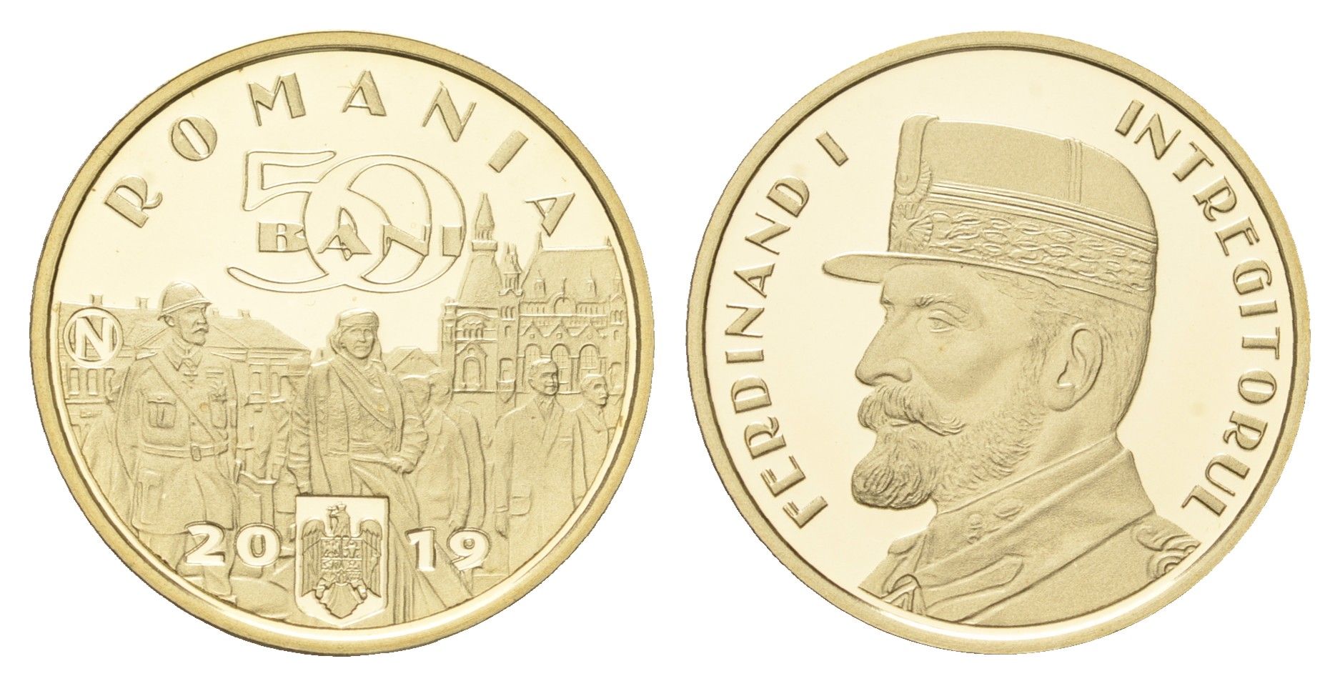 Румыния 50 бань (бани) 2019 Фердинанд I "Объединитель", Король Румынии KM 448 никель латунь PROOF 11-264-37