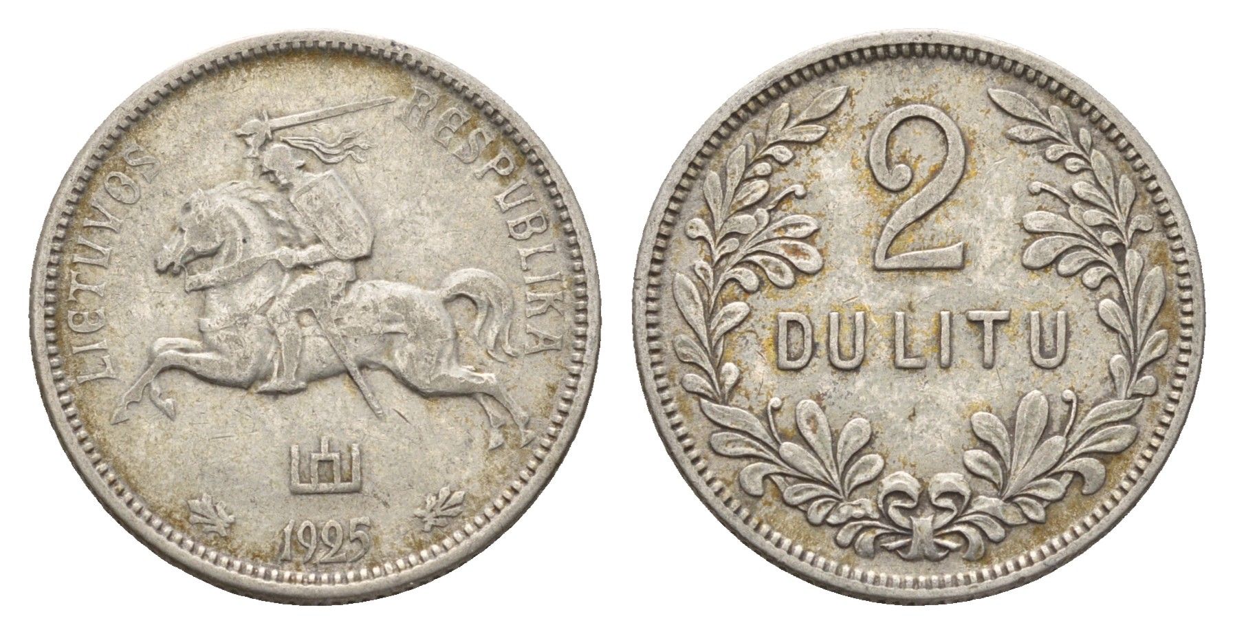 Литва 2 лита 1925 год-тип KM 77 серебро 51-646
