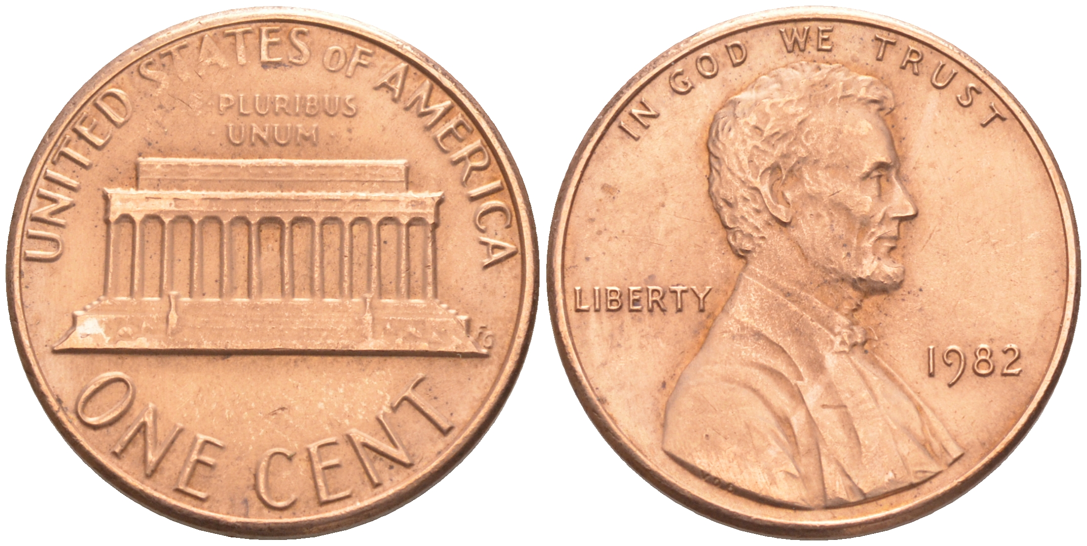 США 1 ЦЕНТ 1982 ЛИНКОЛЬН KM 201 медь цинк 188-324