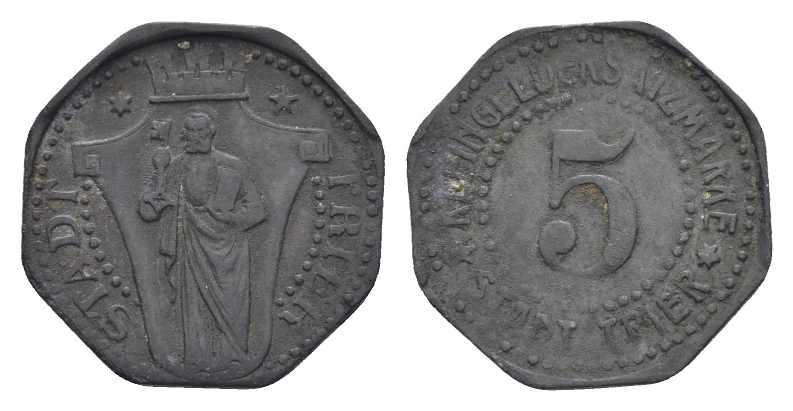 Трир 5 пфеннигов ND (1917) Funck 549.2A, Men18 31517.2 цинк 4396-1254