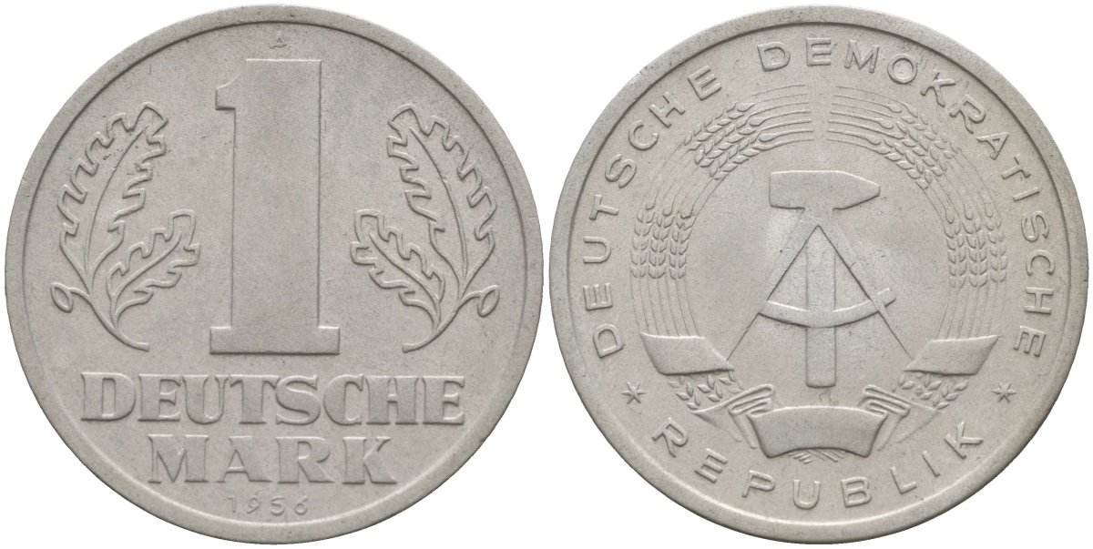 ГДР 1 марка 1956 A KM 13 алюминий 4143-817