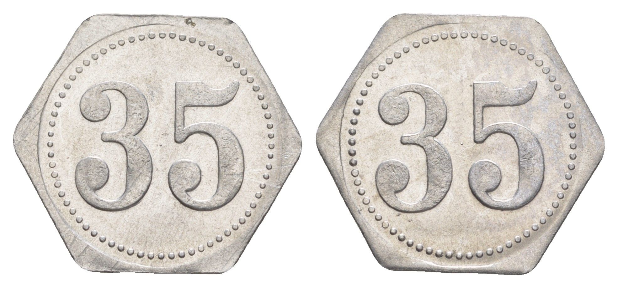 Германия жетон в 35 пфеннигов для приобретения "стакана пива" ND размер 21,5x21,5 мм, вес 0,97 гр алюминий UNC 4638-921