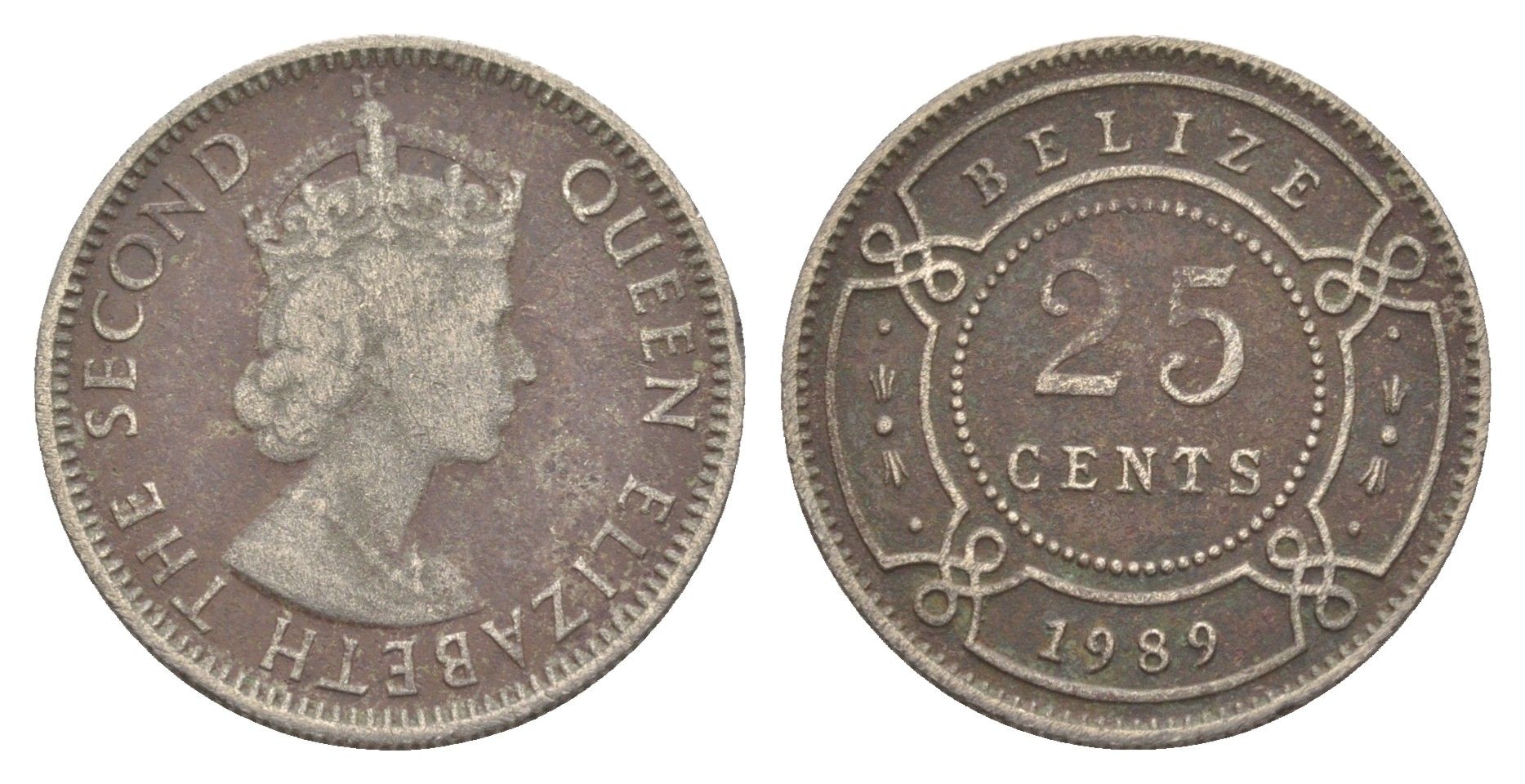 Белиз 25 центов 1989 KM 36 медно-никель 4646-217