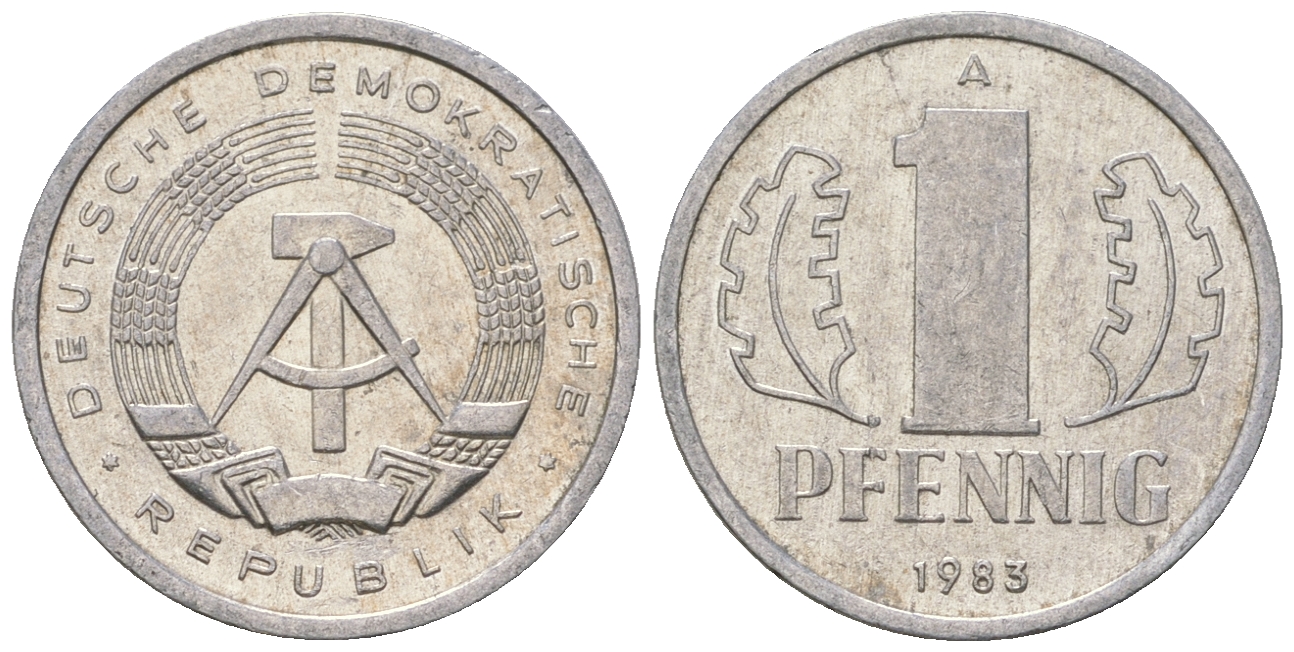 ГДР 1 пфенниг 1983 A KM 8.1 алюминий 4651-1264