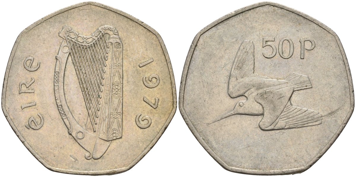 Ирландия 50 пенсов 1979 вальдшнеп KM 24 медно-никель 4144-1114