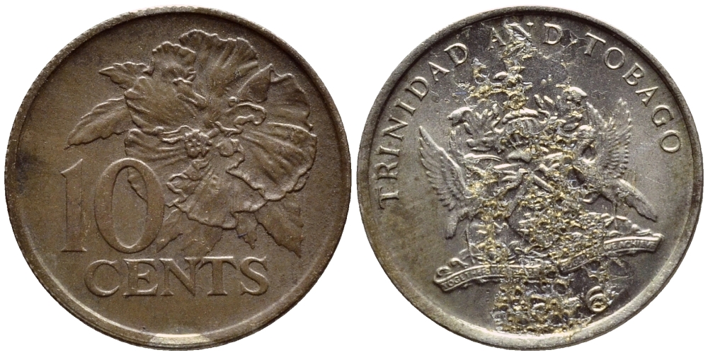Тринидад и Тобаго 10 центов 1976 цветок гибискуса KM 31 медно-никель 4396-918