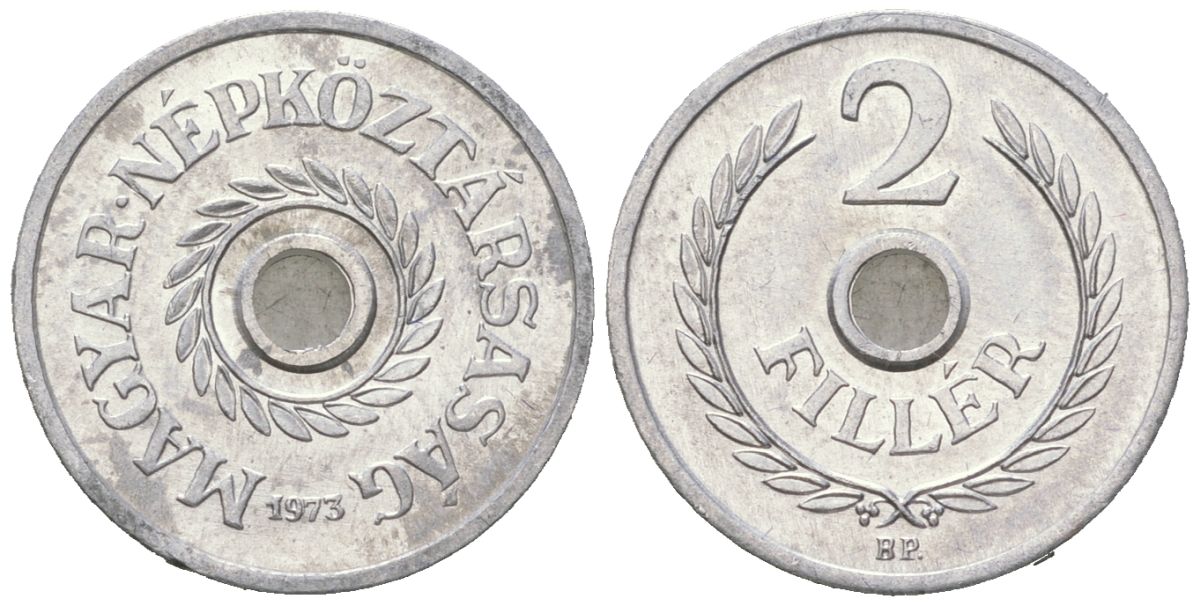 Венгрия 2 филлера 1973 BP KM 546 алюминий aUNC 4396-335