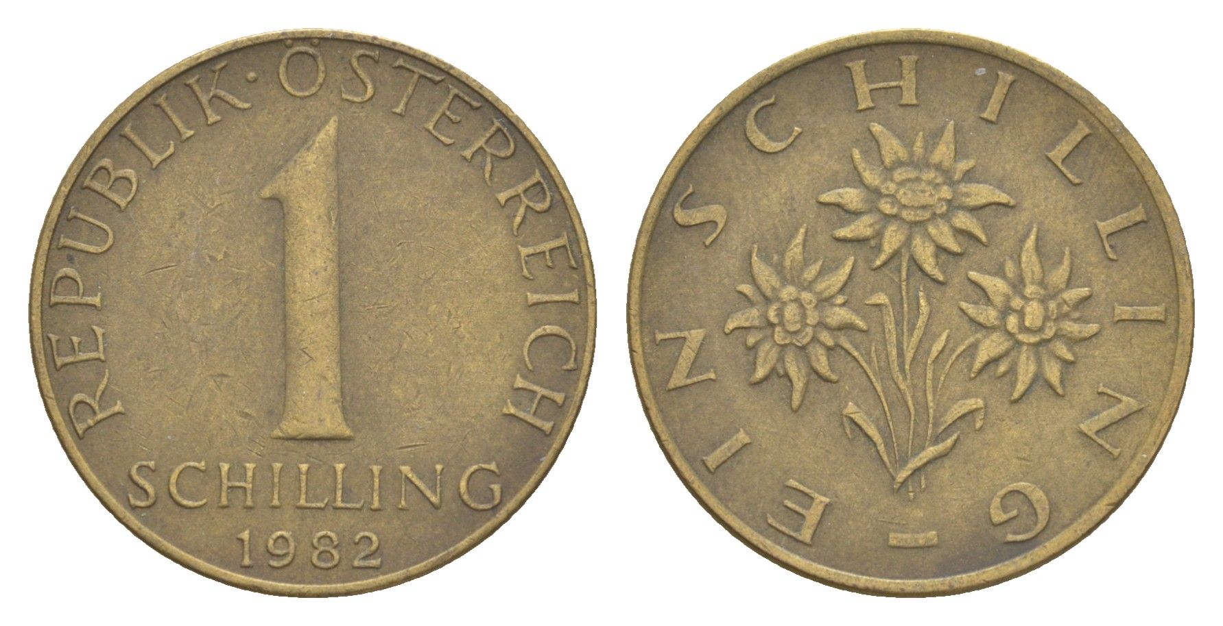 Австрия 1 шиллинг 1982 KM 2886 алюминиевая бронза 4561-1126