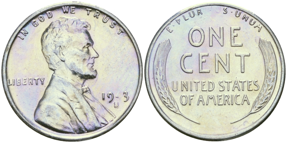 США 1 цент 1943 S (Сан-Франциско), Авраам Линкольн KM 132 a сталь плакированная цинком 96-1221