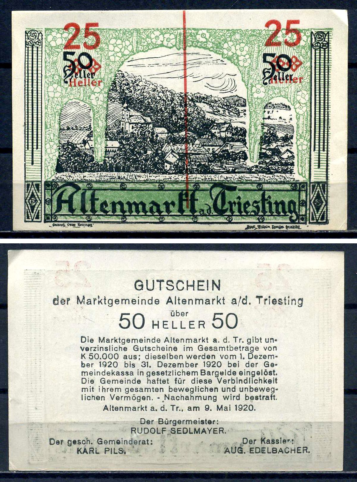 Вена (Австрия) 10 геллеров 1920 Jaksc/Pick?JPR1183e-10 бумага 7556-28-1-2