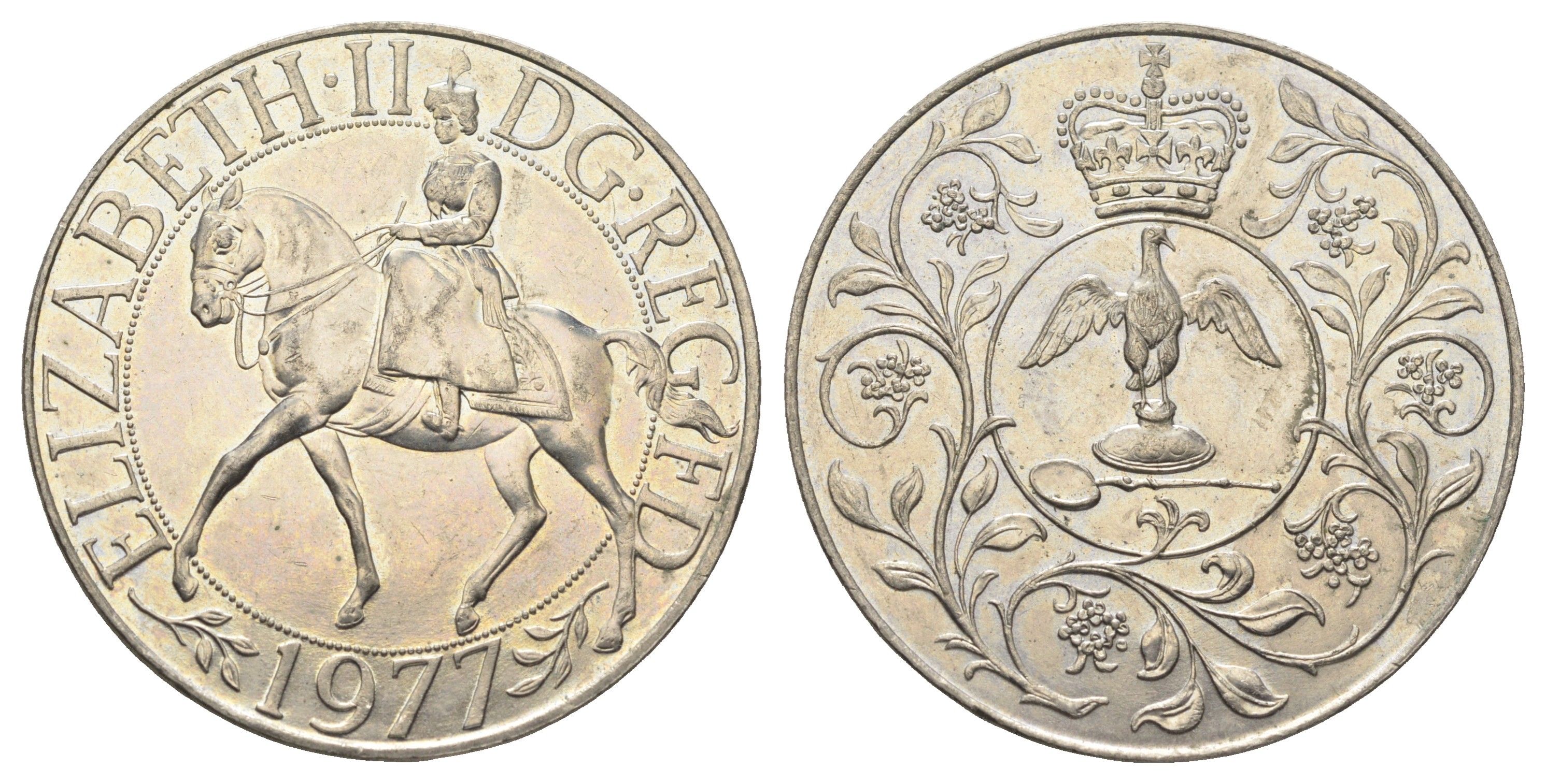 Великобритания 25 пенсов 1977 25 лет со дня коронации Елизаветы, Елизавета II (1952-2022) KM 894, Spink 4136 медно-никель UNC 4386-311