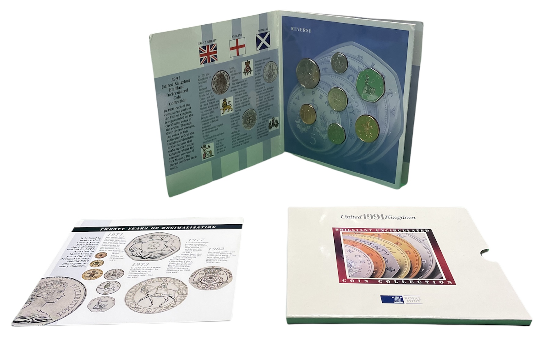 Великобритания набор из 7 монет 1991 в картонном буклете Spink US11   BUNC 00-00