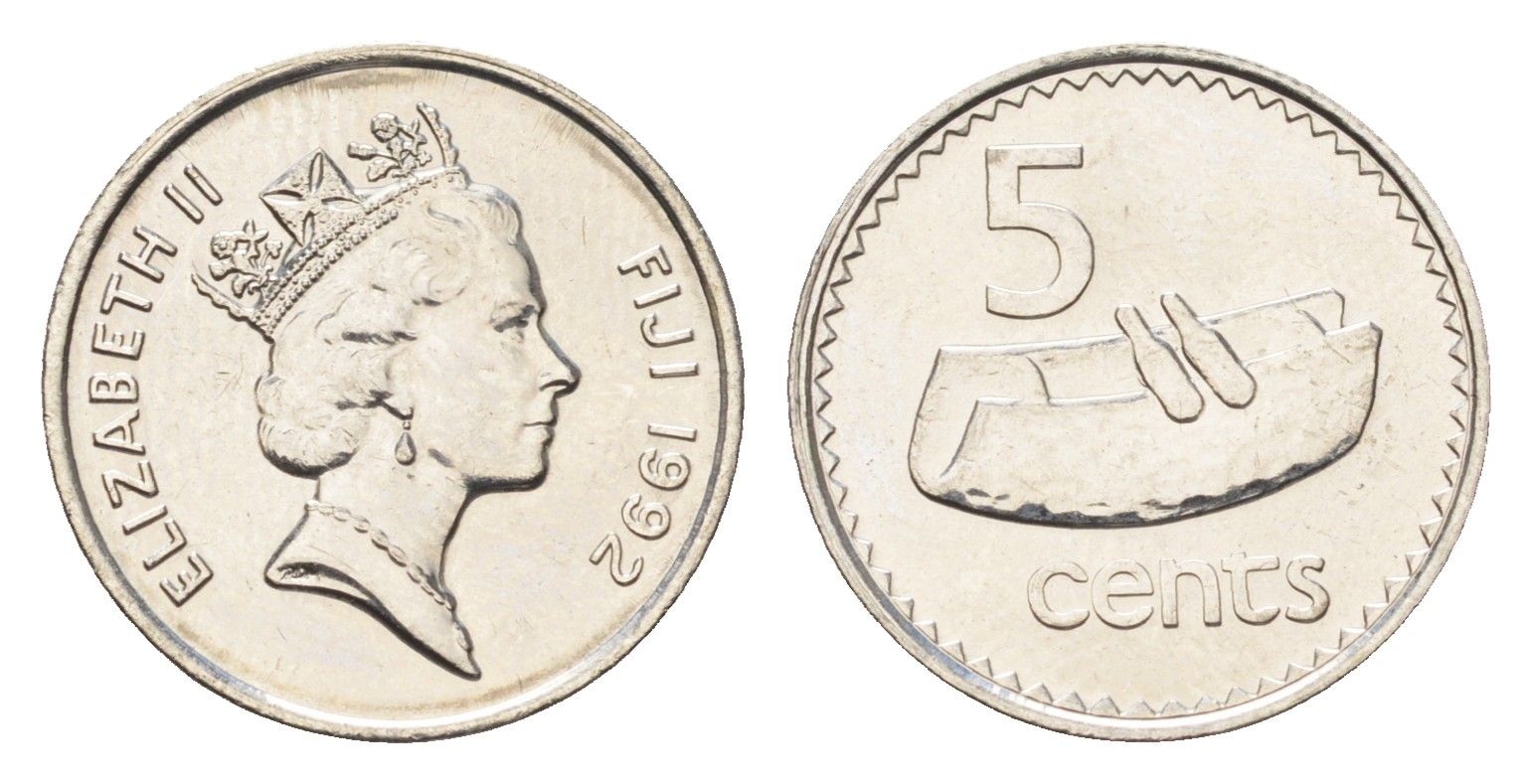 Фиджи 5 центов 1992 KM 51a сталь плакированная никелем UNC 4668-566
