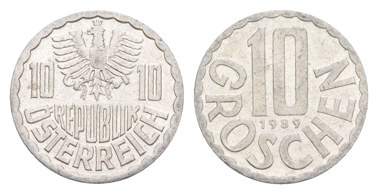 Австрия 10 грошей 1989 KM 2878 алюминий 4383-1132