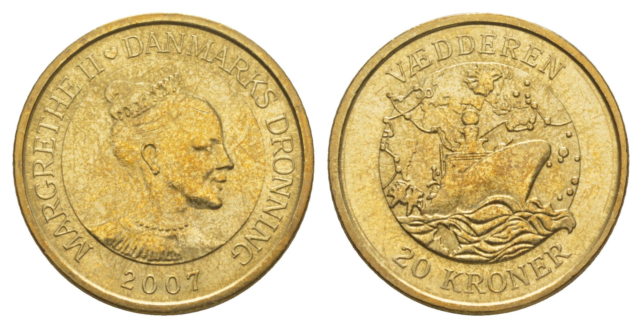 Дания 20 крон 2007 Корабли - Ледокол KM 921 алюминиевая бронза UNC 4657-1257