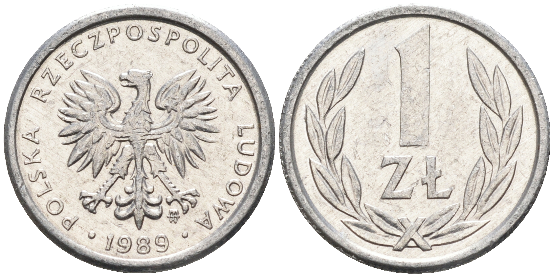 Польша 1 злотый 1989 MW KM 49.3, Parchimowicz 215a алюминий 4588-1244