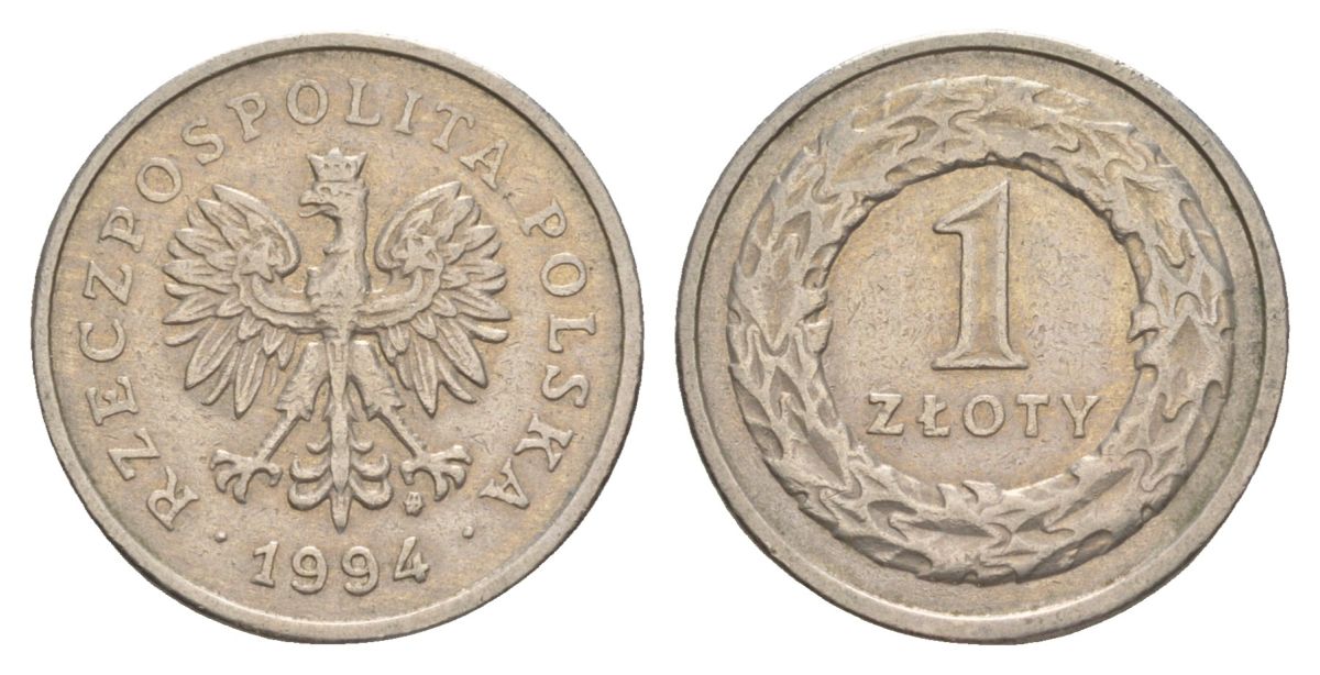 Польша 1 злотый 1994 Y 282 медно-никель 4626-447