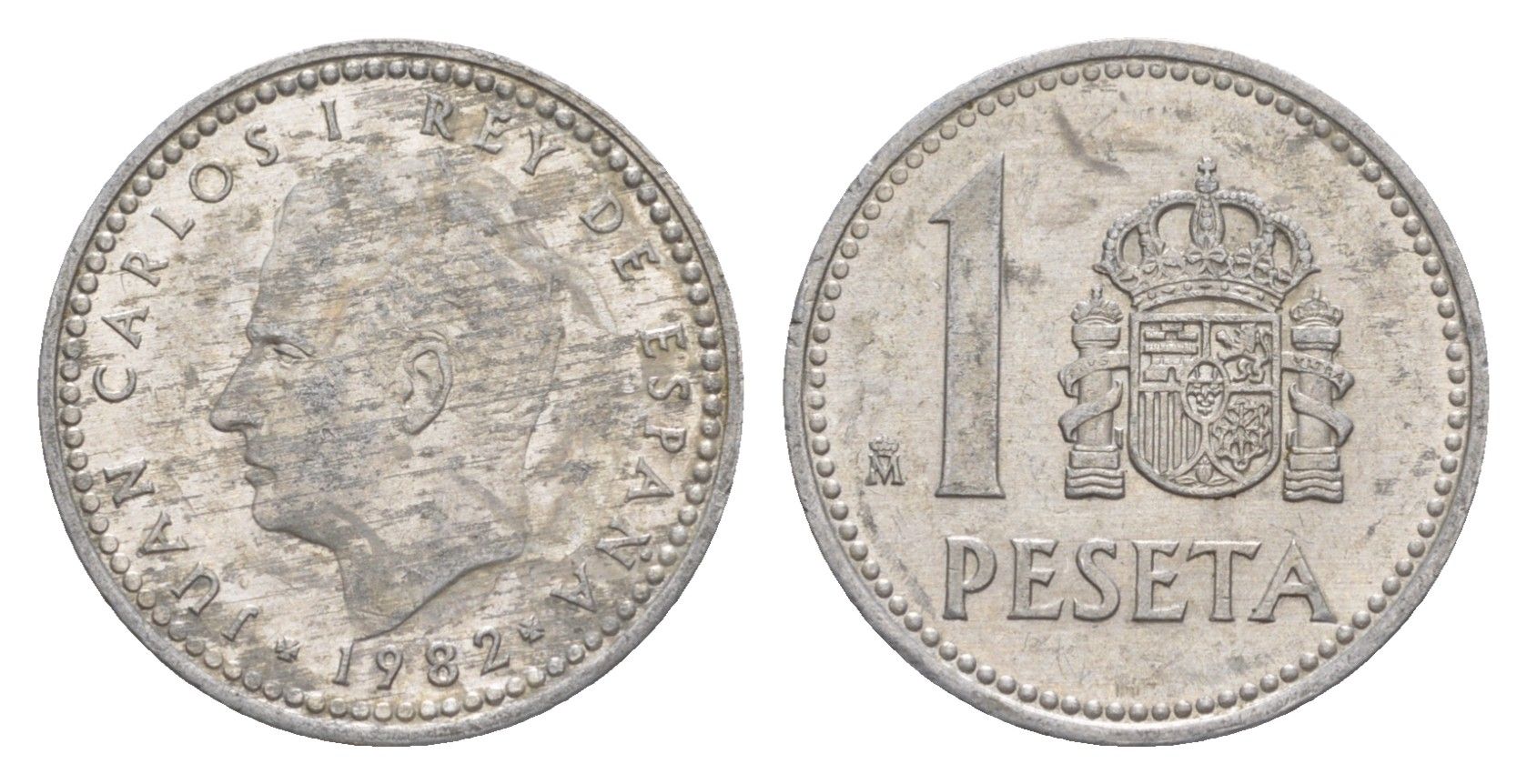 Испания 1 песета 1982 M, Хуан Карлос I (1975-2014) KM 821 алюминий 4623-729