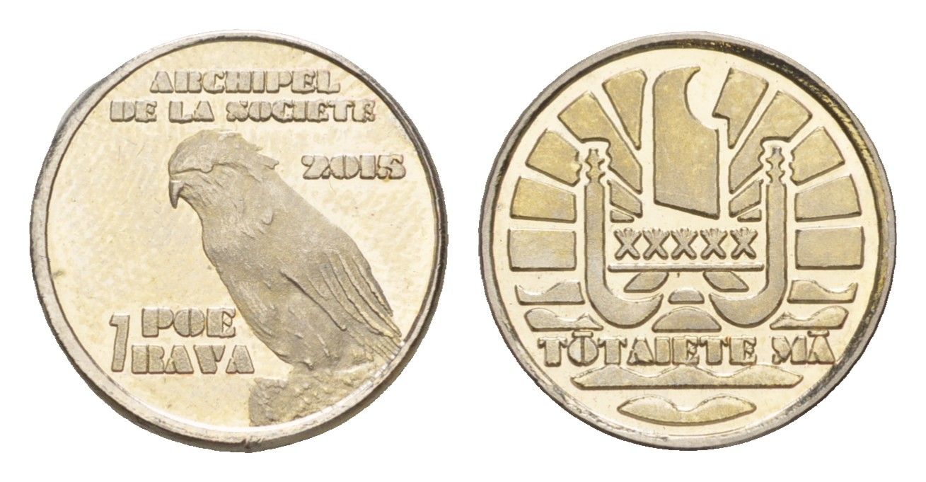 Французская Полинезия (Острова Общества) 1 poe rava 2015 латунь BU 4644-1023