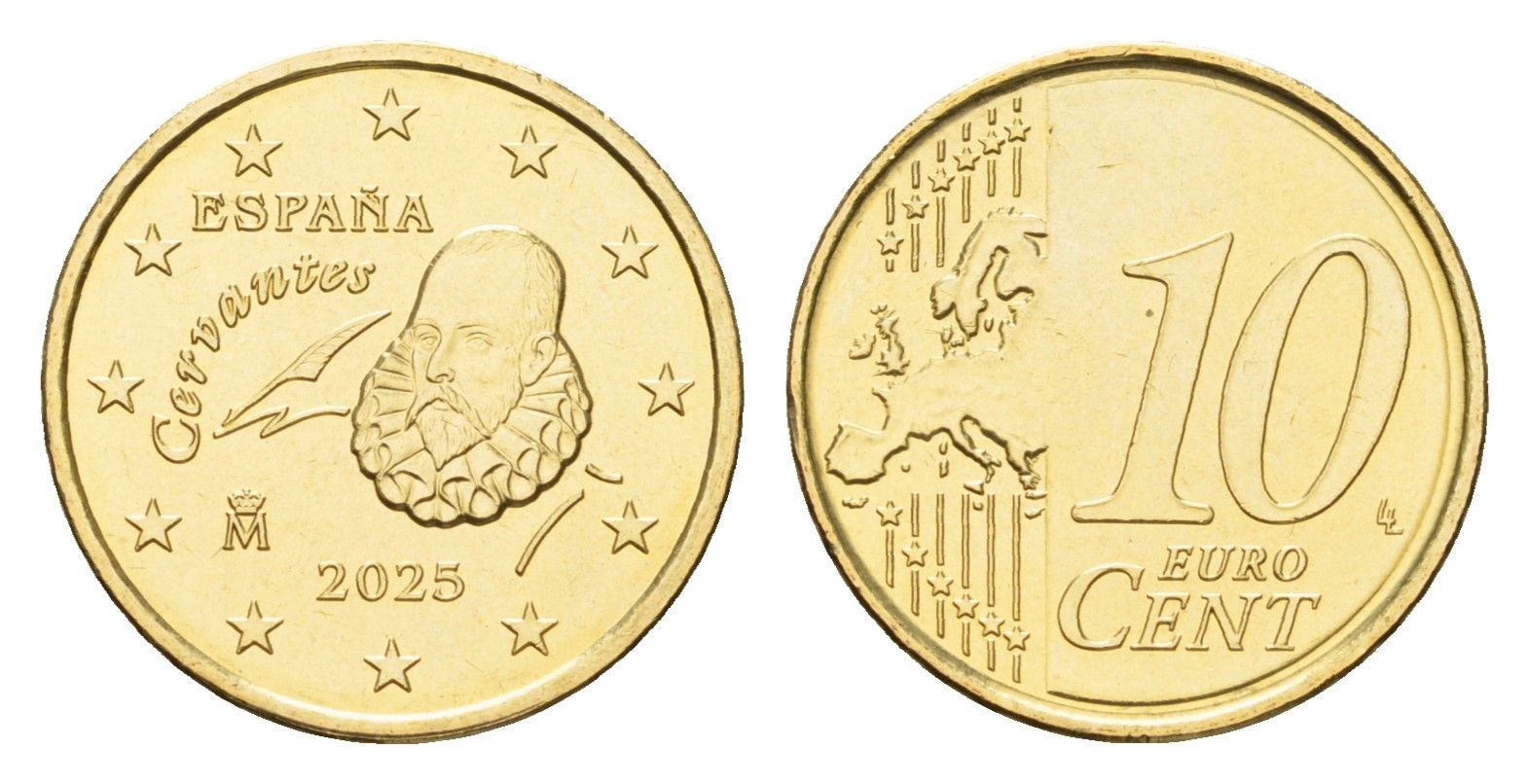 Испания 10 евроцентов 2025 тираж 2.500 экземпляров KM 1147 нордик BU 4669-228