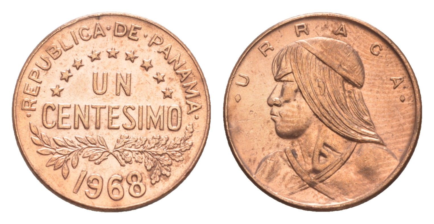 Панама 1 сентесимо 1968 Уррака KM 22 бронза aUNC 4643-1224