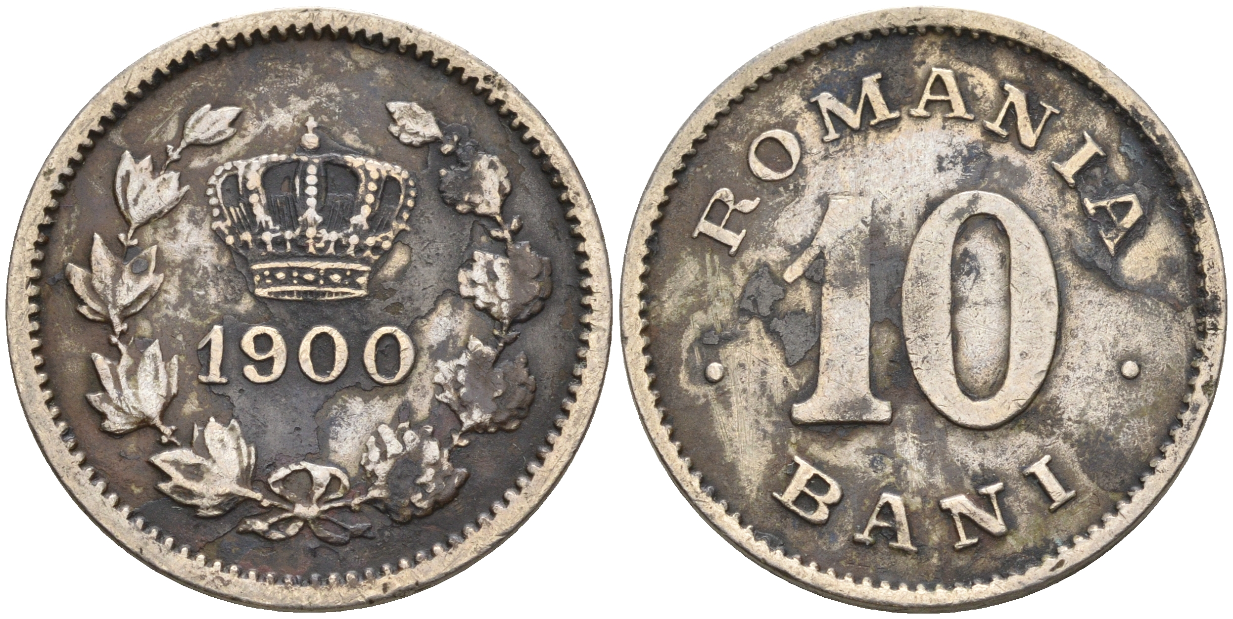 Румыния 10 бани 1900 Кароль I (1881-1914) KM 29 медно-никель    93-317