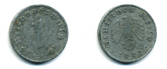 ГЕРМАНИЯ 1 РЕЙХСПФЕННИГ 1942 A цинк 46-2341