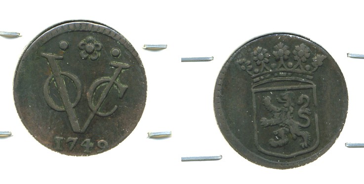 Нидерландская Восточная Индия 1/2 дуита 1749 KM 72 медь 503-724