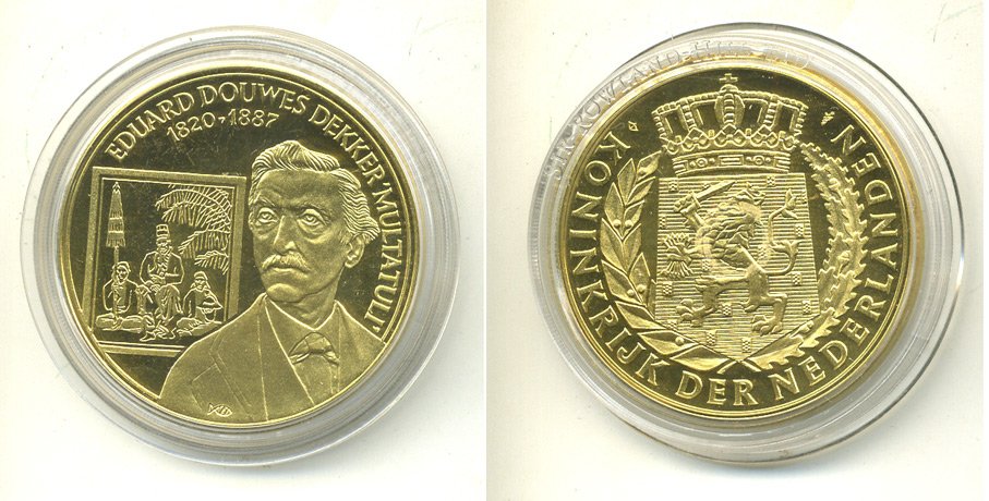 НИДЕРЛАНДЫ МЕДАЛЬ ДЕККЕР ЭДУАРД ДАУЭС (ПИСАТЕЛЬ МУЛЬТАТУЛИ) (1820-1887) UNC 06-130-11