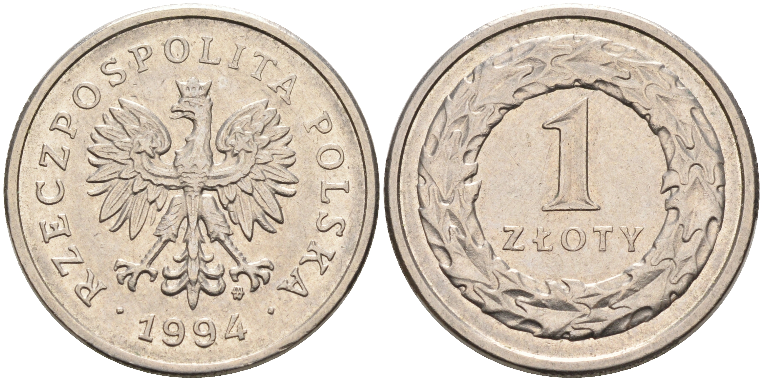 Польша 1 злотый 1994 MW KM 282 медно-никель 4592-443