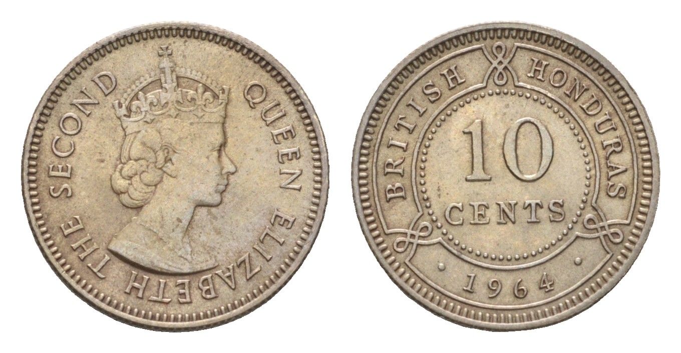 Британский Гондурас 10 центов 1964 KM 32 медно-никель UNC 4668-813