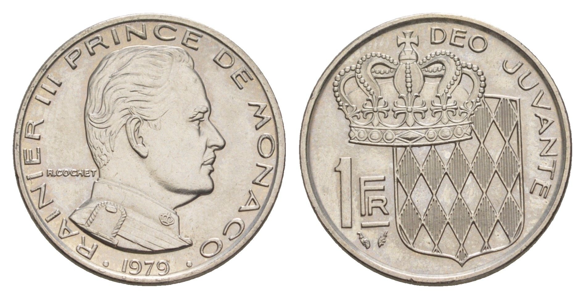 Монако 1 франк 1979 KM 140 никель UNC 4633-1137