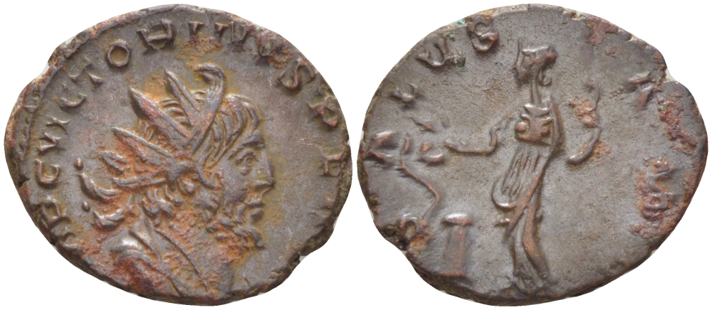 Римская Империя (императоры в Галлии) антониниан 269 - 271 Викторин. SALVS AVG, Салюта, божество Здоровья, Колония Агриппины, Good Very fine RIC 71 биллон 1073-14-97