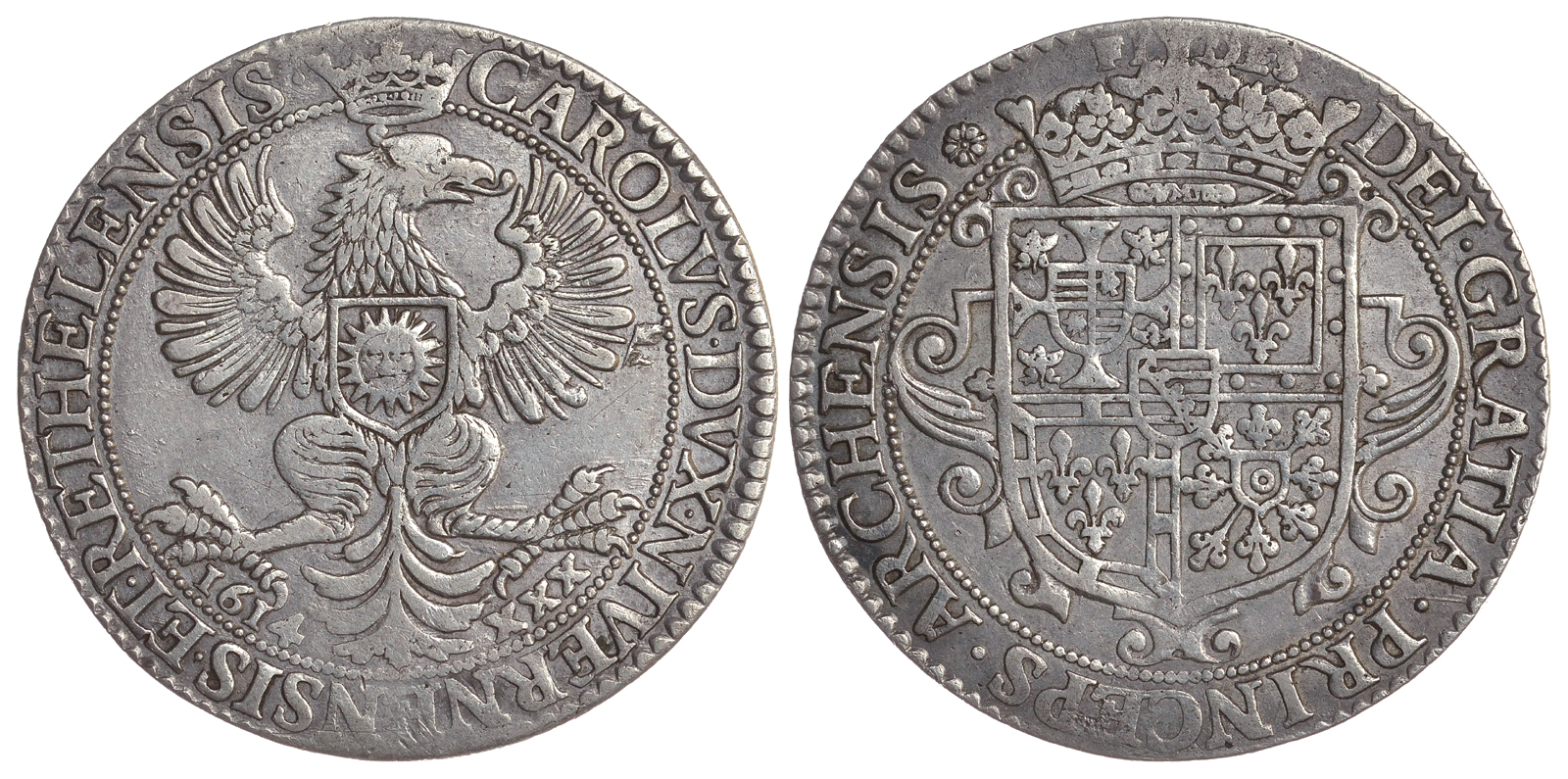 Невер и Ретель 1 экю (30 су) 1614 Чарльз II Dav. 3833, PdA 6124 серебро 10-009-55