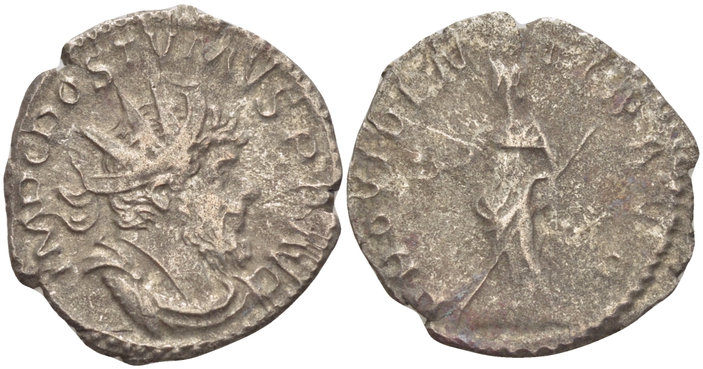 Римская Империя (императоры в Галлии) антониниан 260 - 269 Постум. IMP C POSTVMVS P F AVG / PROVIDENTIA AVG, Провиденция, держащая скипетр и сферу, Колония Агриппины, Very fine RIC 323 биллон 1073-13-33