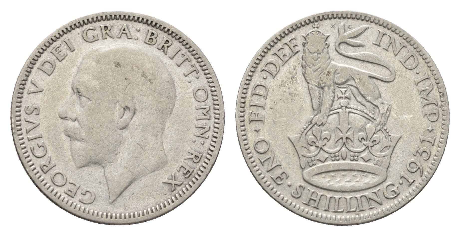 Великобритания 1 шиллинг 1931 Георг V (1910-1936) KM 833, Spink 4039 серебро 4691-752