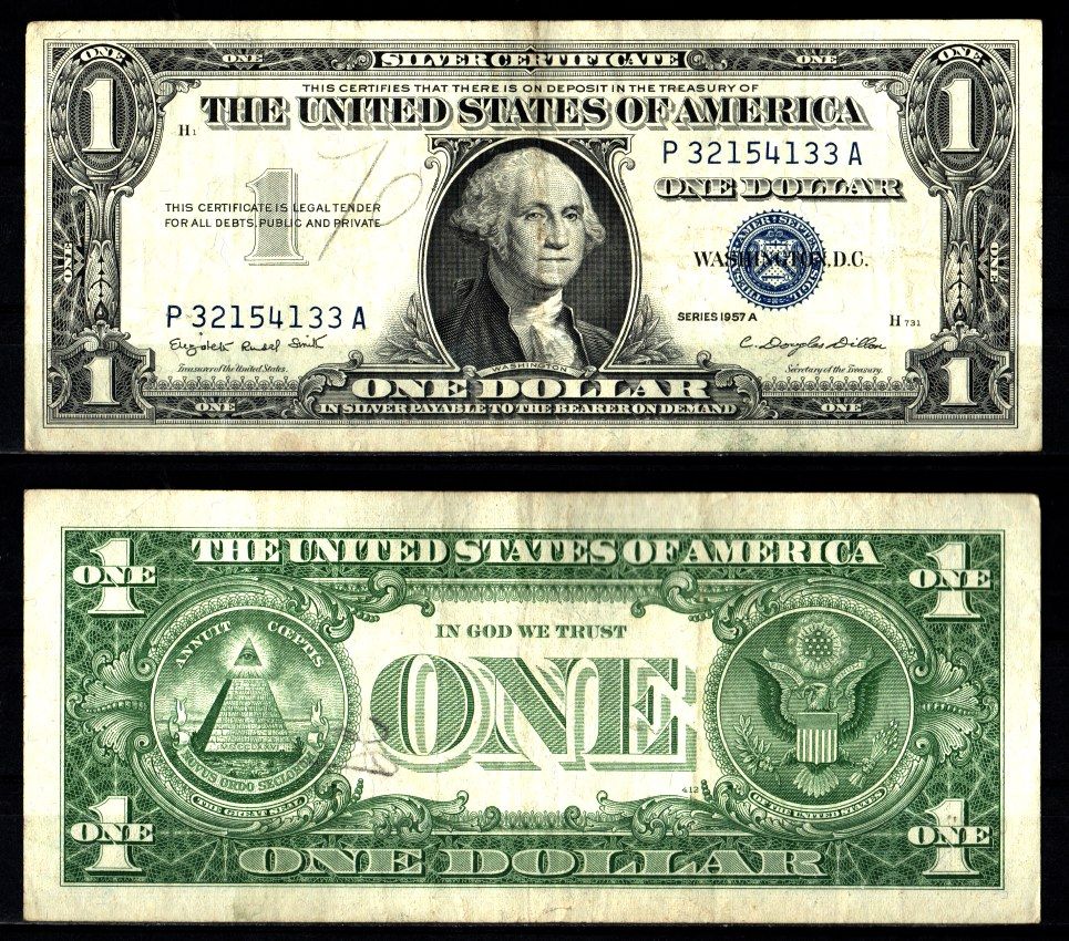 США 1 доллар 1957 Серия A, Джордж Вашингтон Pick 419 a бумага 2119-31-2-1