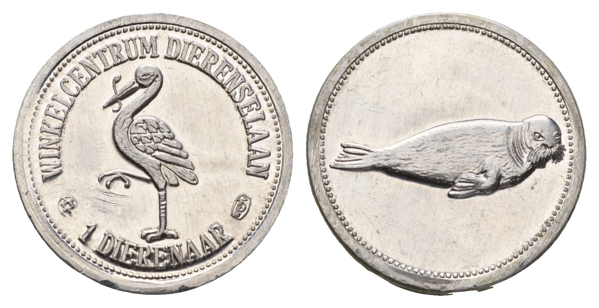 Нидерланды жетон торгового цента - 1 Dierenaar тюлень, диаметр 25 мм, вес 2 гр алюминий 4678-547