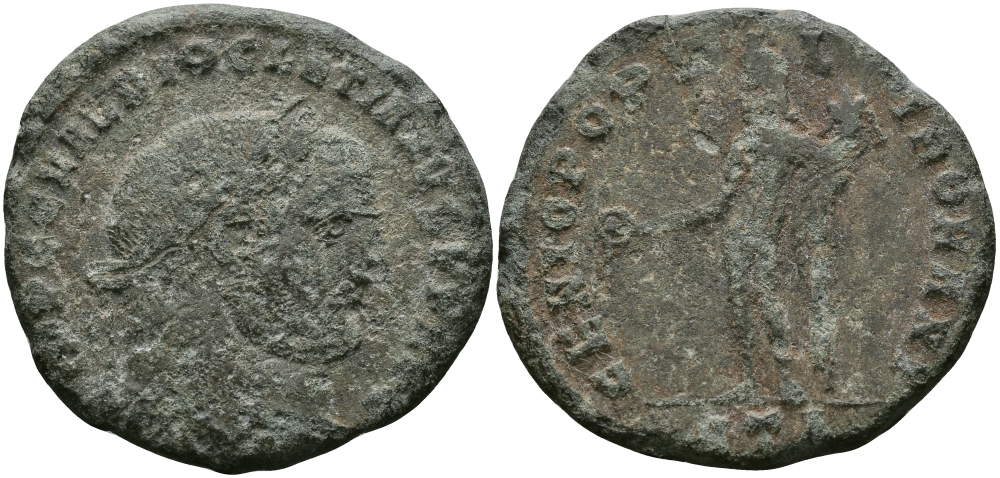 Римская Империя нуммий 297 - 298 Диоклетиан GENIO POPVLI ROMANI Гераклея fine RIC 19а бронза 1073-7-52