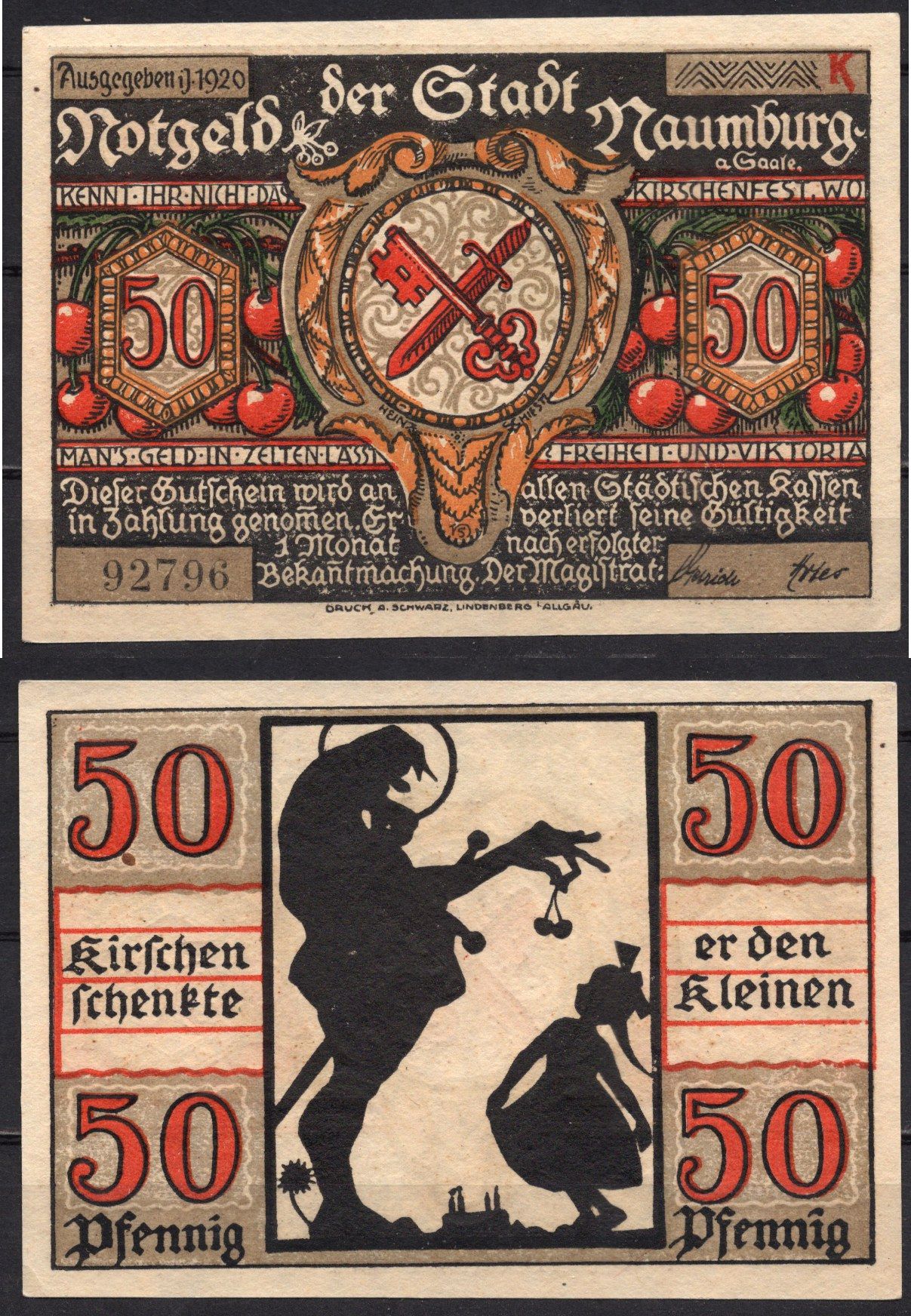 Германия, Наумбург-ан-дер-Заале 50 пфеннигов 1920 Нотгельд бумага 7556-45-3-2