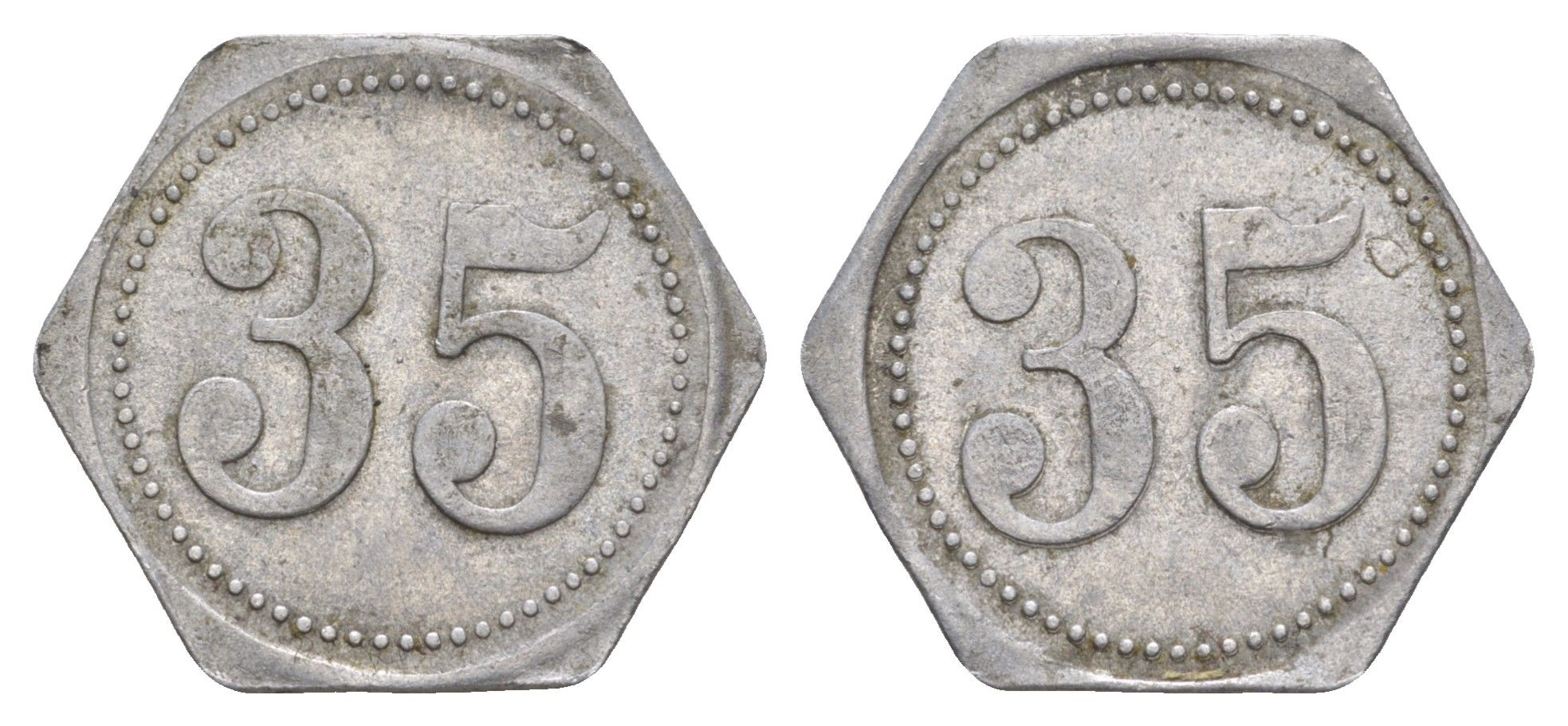 Германия жетон в 35 пфеннигов для приобретения "стакана пива" ND размер 21,5x21,5 мм, вес 0,97 гр алюминий 4638-857