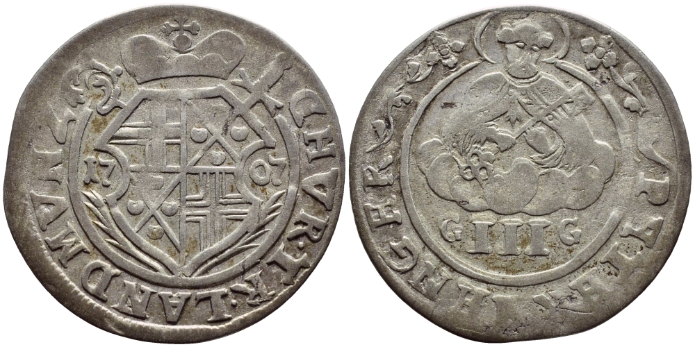 ТРИР, ГЕРМАНИЯ 3 ПЕТЕРМЕНГЕРА 1707 GG KM 191 серебро 560-1654