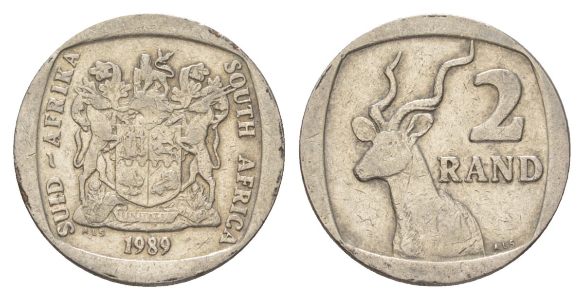 ЮАР 2 ранда 1989 KM 139 медь плакированная никелем 4626-952