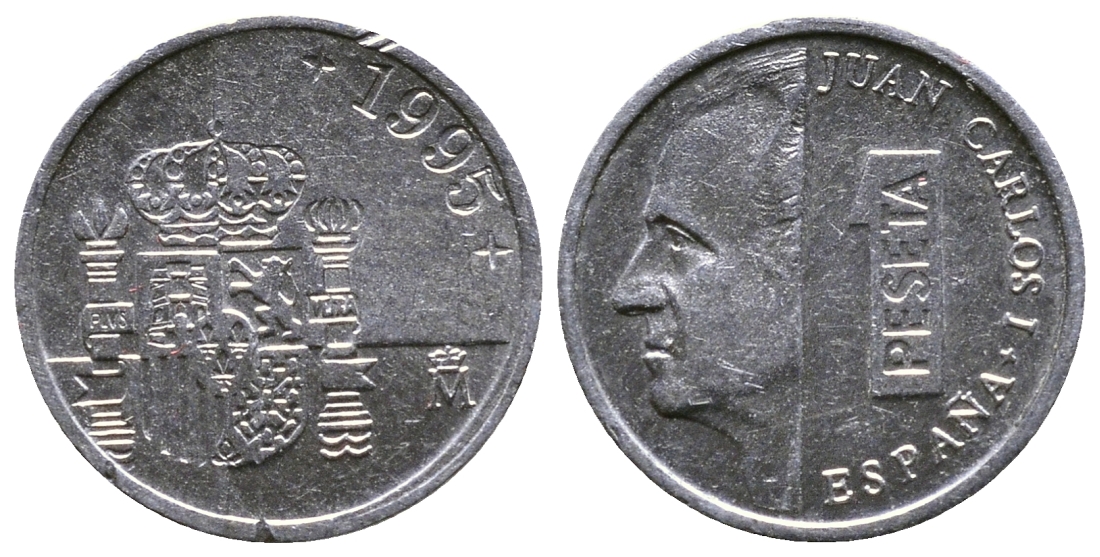 ИСПАНИЯ 1 ПЕСЕТА 1995 ХУАН КАРЛОС I (1975-) KM 832 алюминий 57-1262