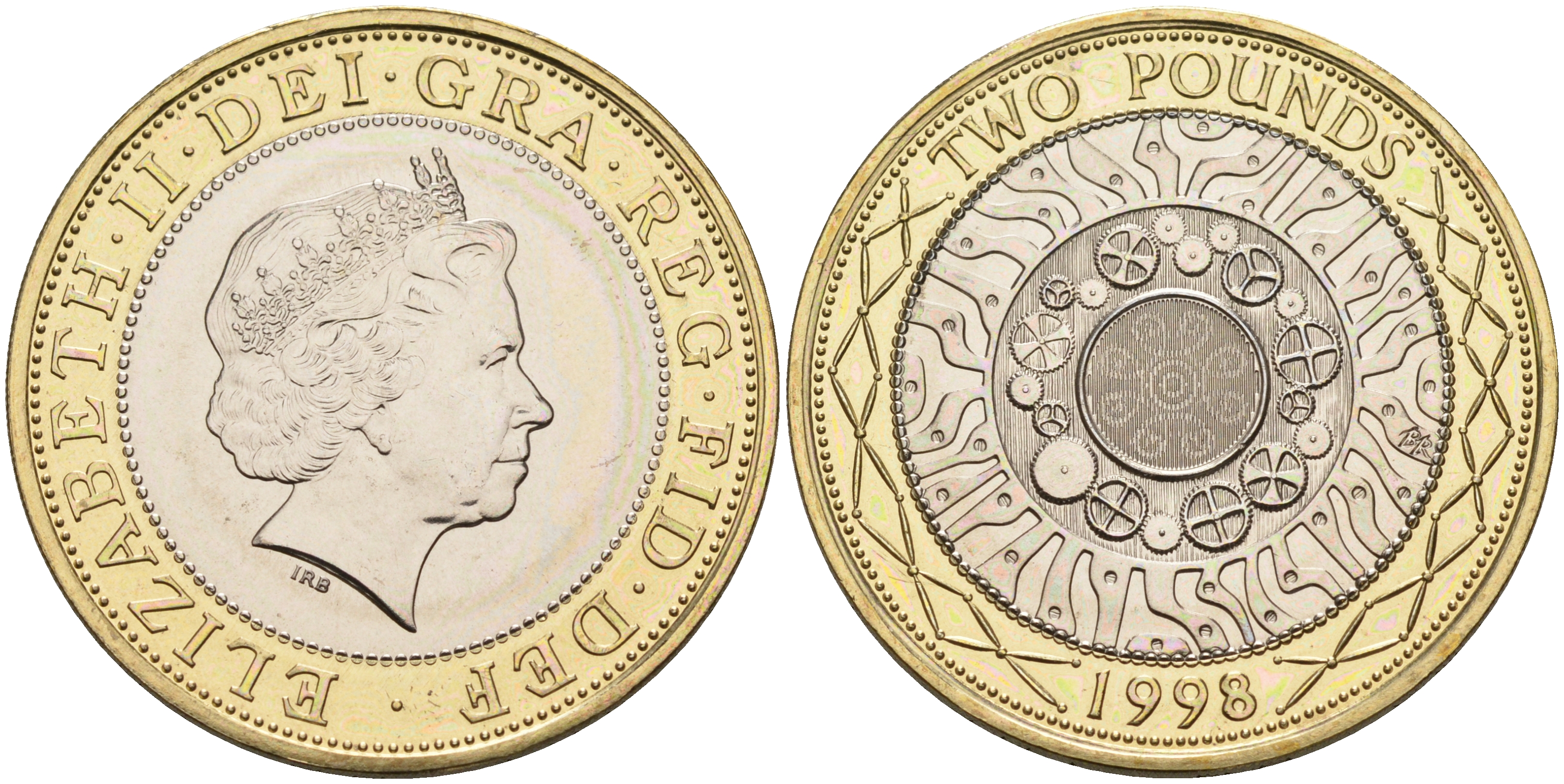 Великобритания 2 фунта 1998 Елизавета II (1952-2022) KM 994, Spink 4570 (K9) (K9) биметалл 4590-1225